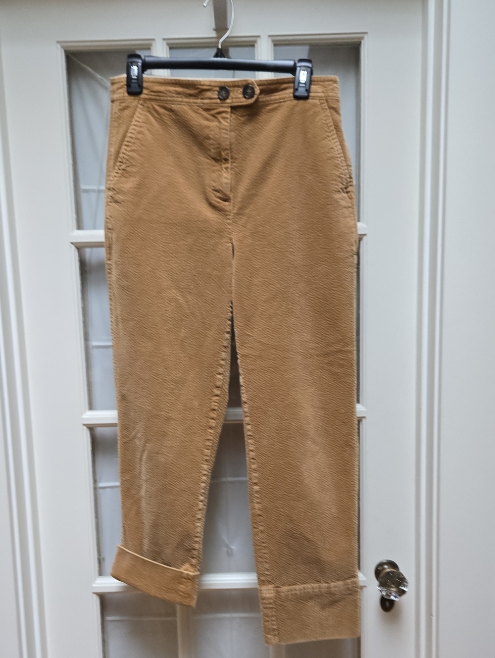 J. Crew Wide Corduroy Cuffed Pants In Tan/Camel
